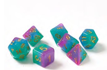 Sirius Dice Semi-Translucent Northern Lights 7-Die Set