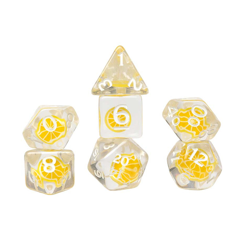 Sirius Dice Fruit Slice 7-Die Polyhedral Set - Lemon
