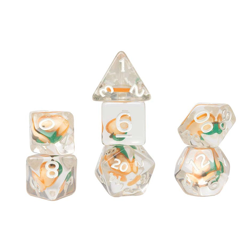 Sirius Dice Fruit Slice 7-Piece Polyhedral Dice Set - Peach