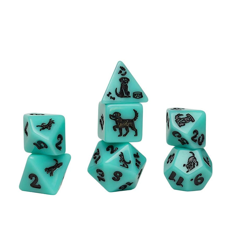 Sirius Dice Animal Dice Polyhedral 7-Die Set - Seafoam Shepherd