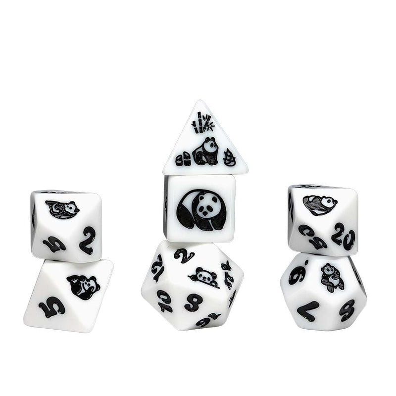 Sirius Dice Animal Dice Polyhedral 7-Die Set - Moon Panda
