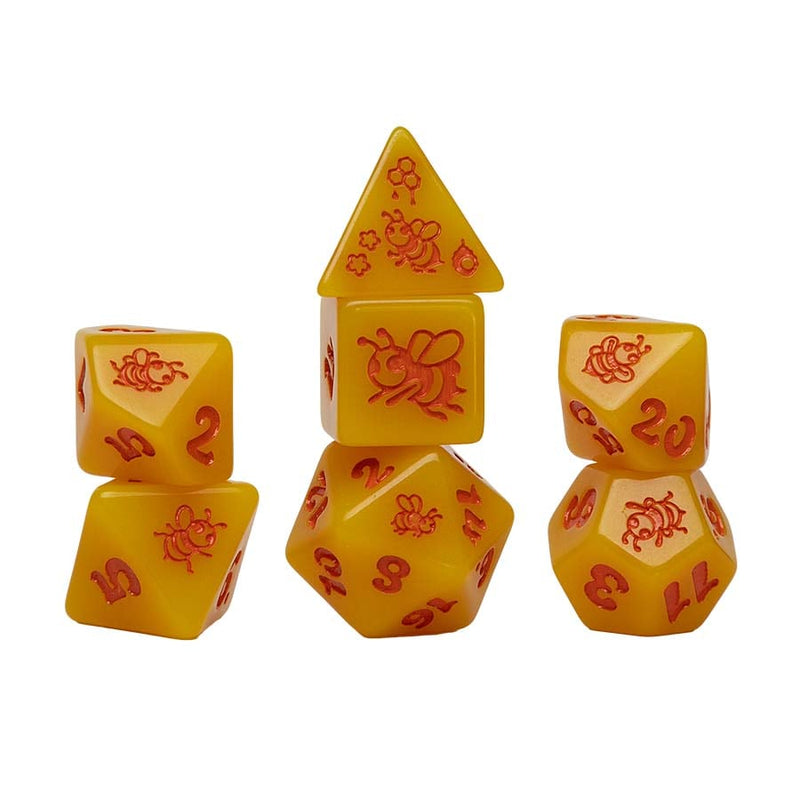 Sirius Dice Animal Dice 7-Piece Polyhedral Set - Golden Buzz