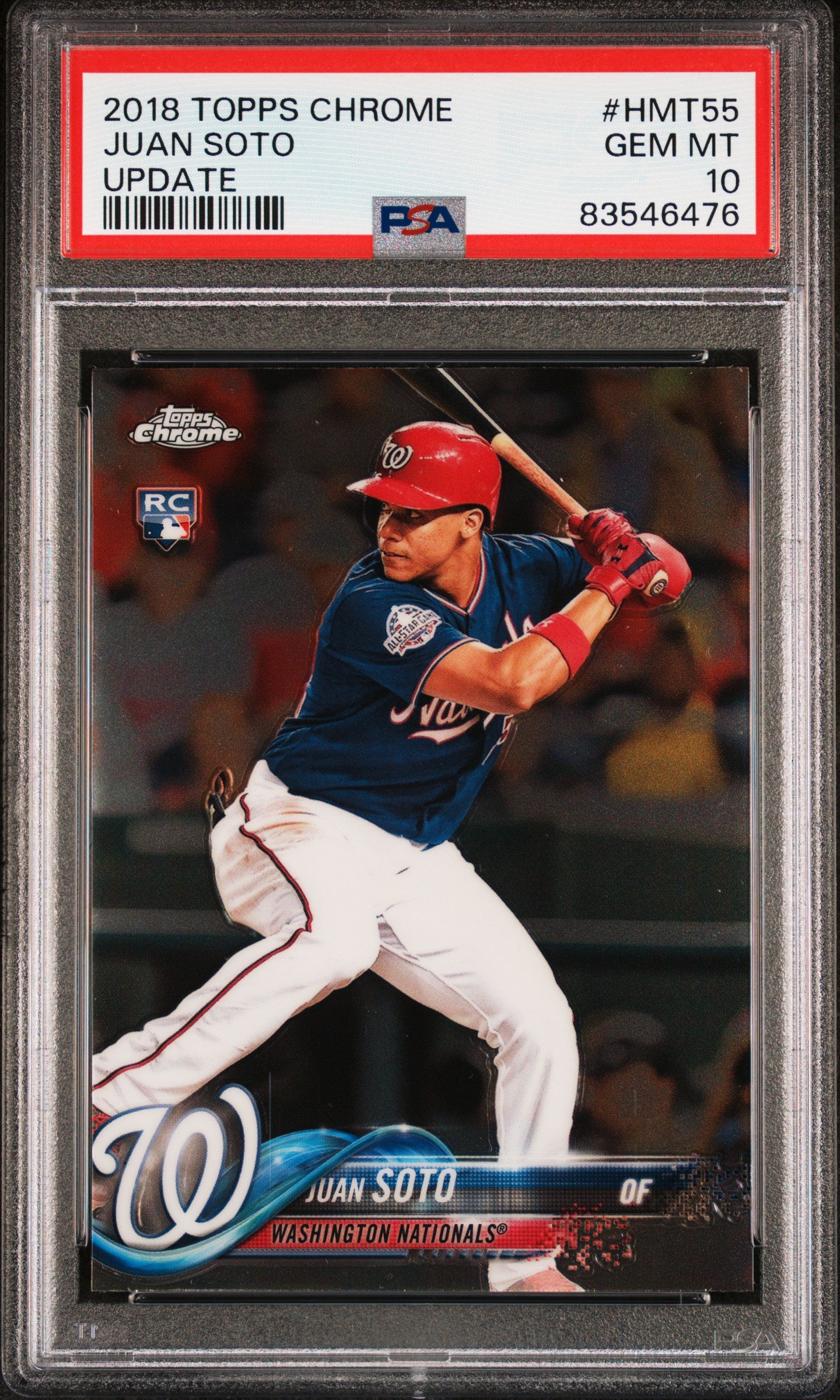 2018 Topps Chrome Update Juan Soto RC #HMT55 Rookie RC PSA 10