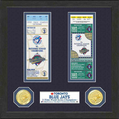Highland Mint Toronto Blue Jays World Series Ticket Collection - Bronze Coins Framed Display