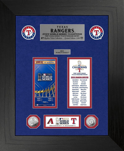 Highland Mint Texas Rangers 2023 World Series Champions Deluxe Ticket Collection Photo Mint - Limited Edition /1,000