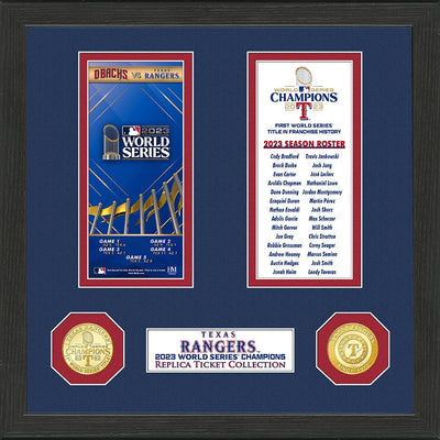 Highland Mint Texas Rangers 2023 World Series Champions Ticket Collection Photo Mint