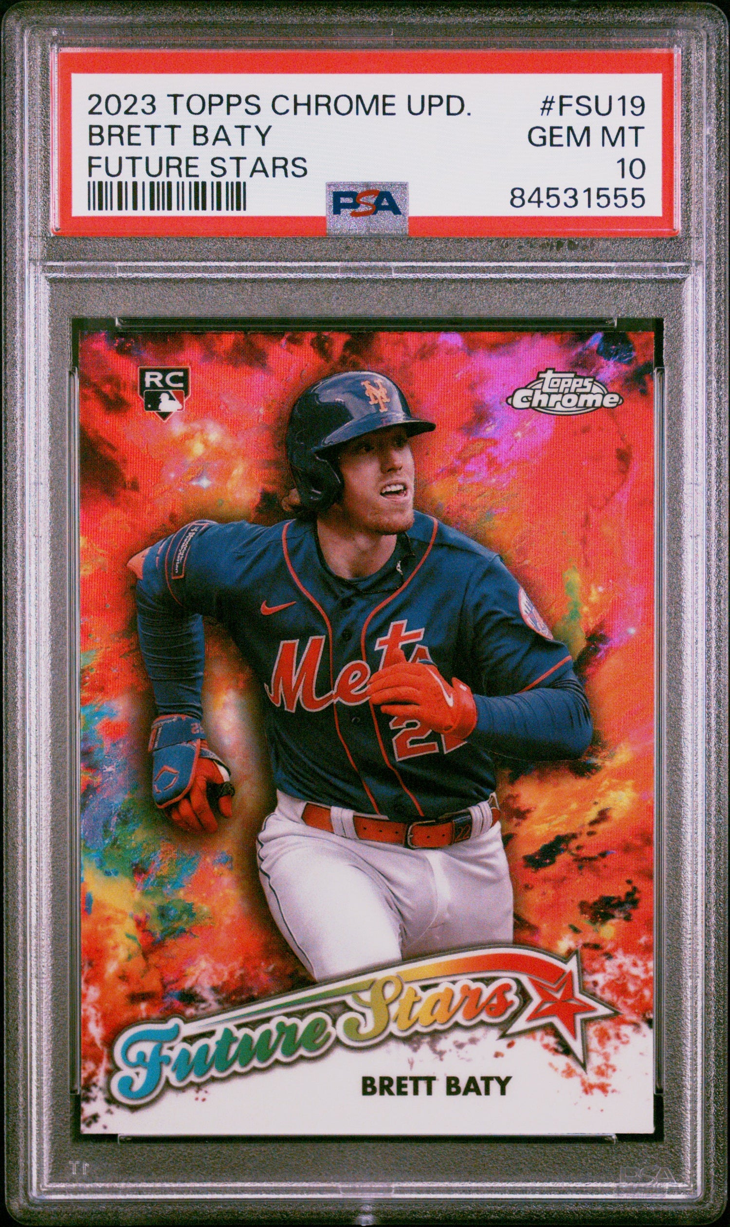 2023 Topps Chrome Update Future Stars Brett Baty Rookie RC #FSU19 PSA 10