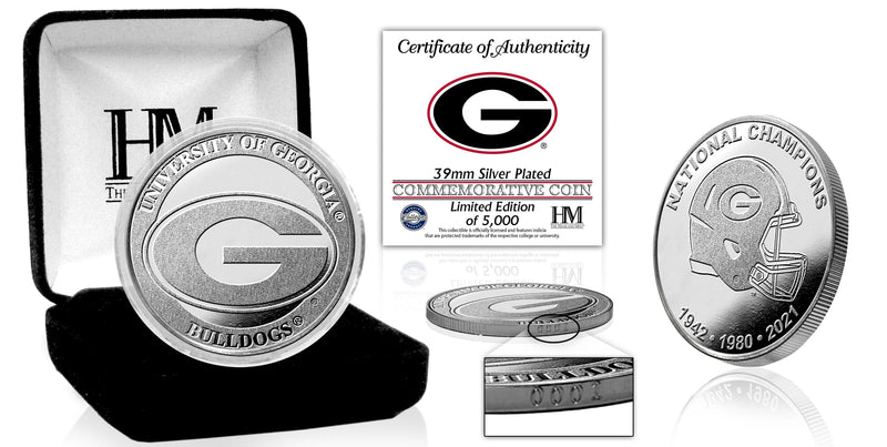 Highland Mint University of Georgia Bulldogs Silver Mint Coin - Limited Edition /5,000