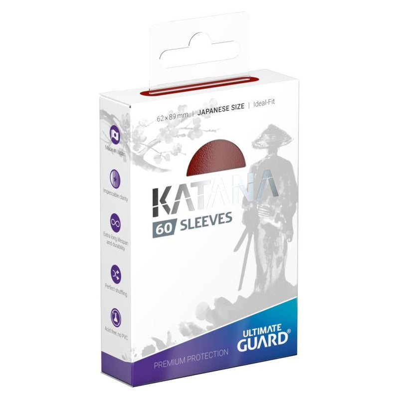 Ultimate Guard Katana Sleeves Japanese Size (60 Count) - Red