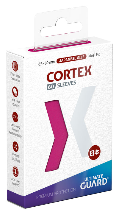 Ultimate Guard Cortex Japanese Size Glossy Pink Sleeves (60ct)