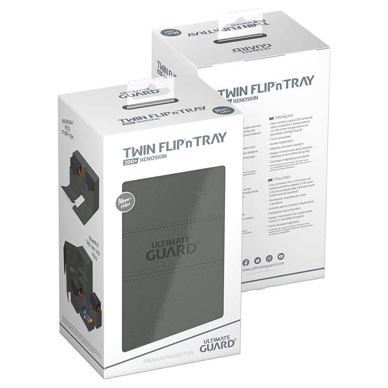 Ultimate Guard Twin Flip'n'Tray 200+ Xenoskin Deck Box - Grey