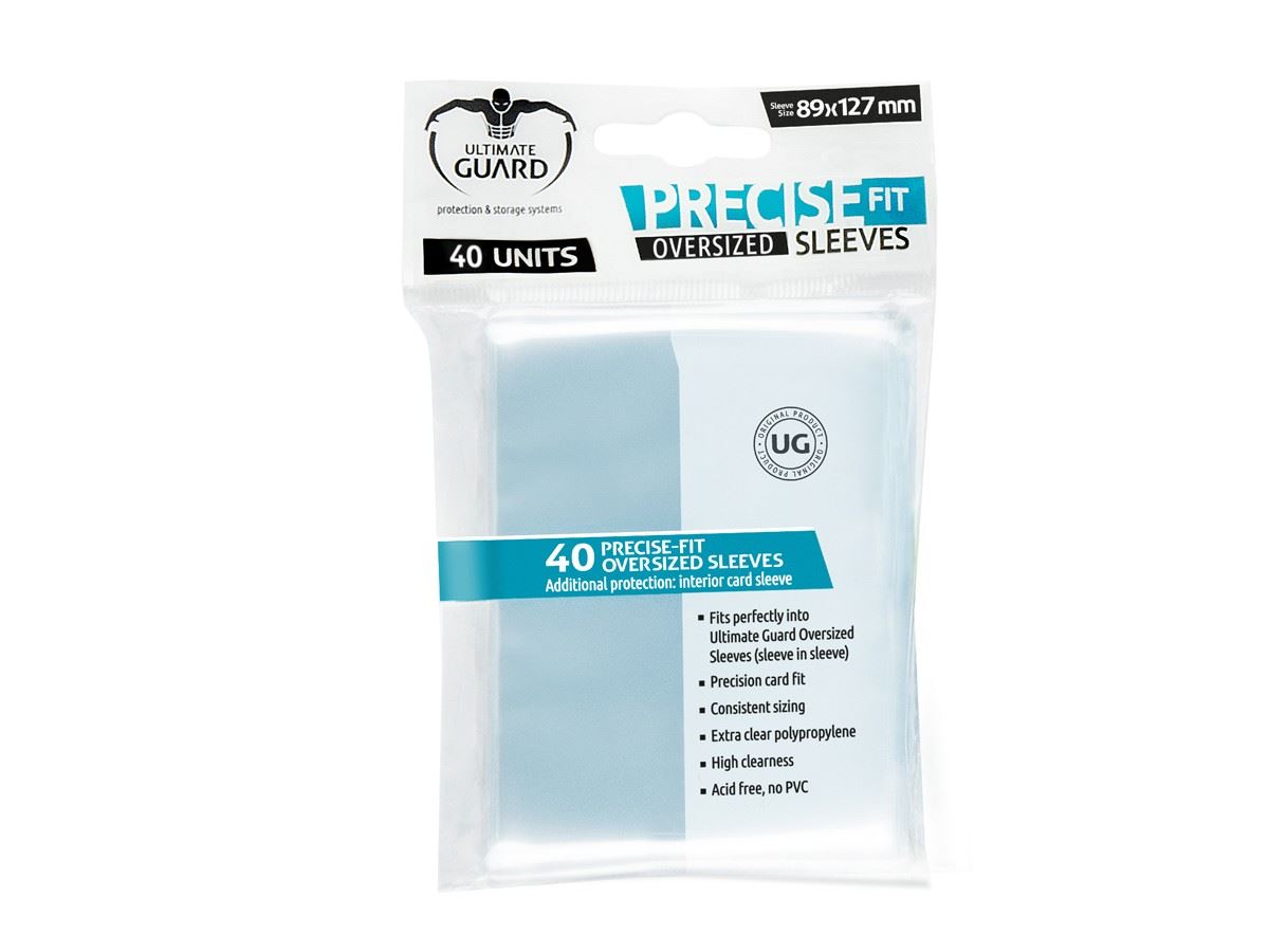 Ultimate Guard Sleeves Precise Fit Oversized Transparent 40-Count