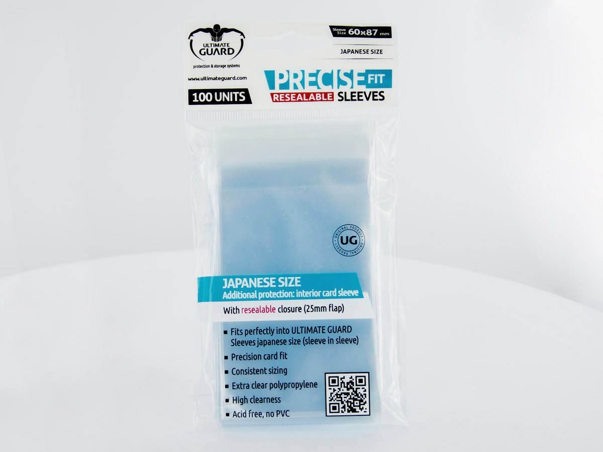 Ultimate Guard Small Sleeves Precise Fit Resealable Transparent 100-Count