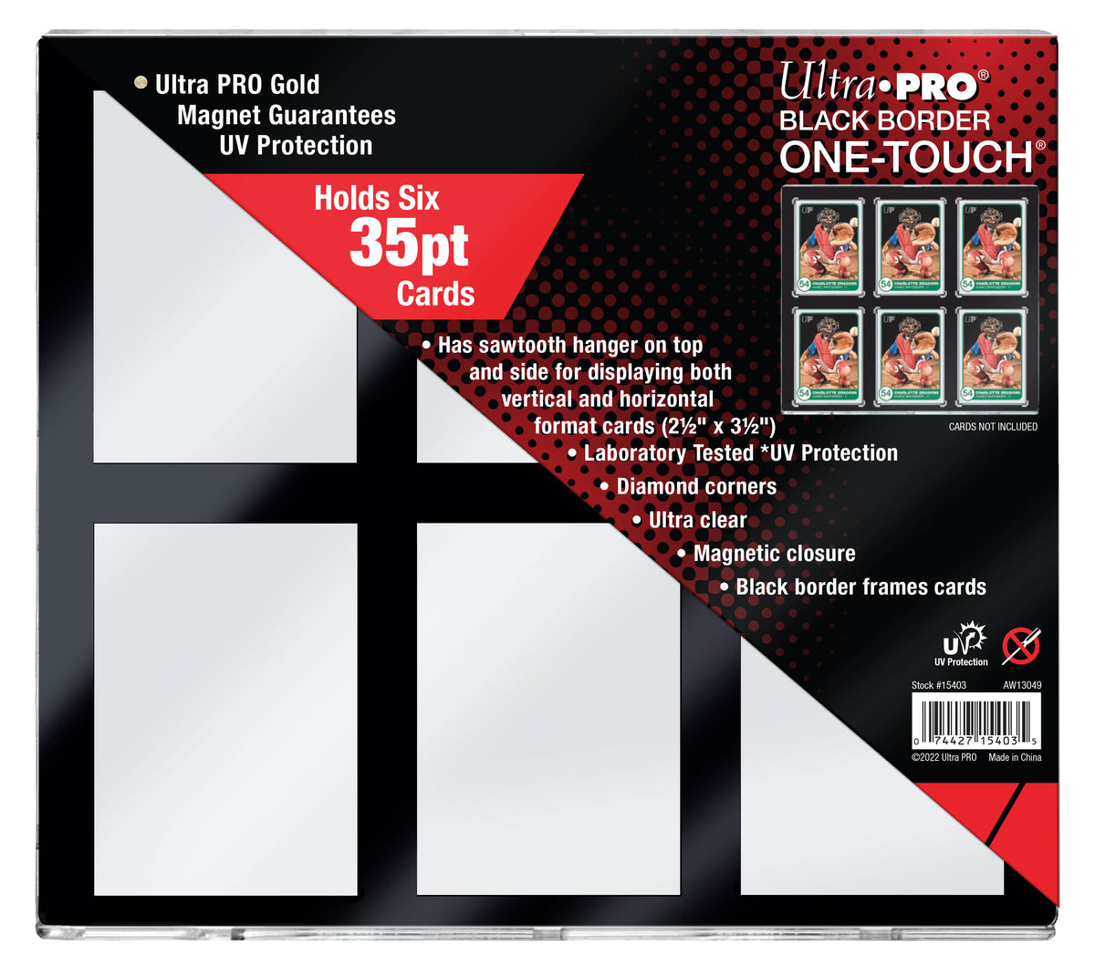 Ultra Pro One Touch 35 Point Black Border 6 Card Holder UV