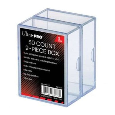 Ultra Pro 2-Piece Clear Card Storage Box (2 Pack) - 50 Count