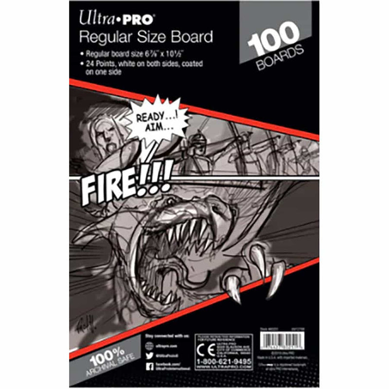 Ultra PRO Regular Comic Backing Boards (100 Count) - 24pt White