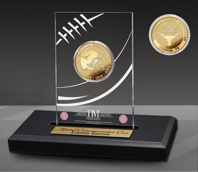 Highland Mint University of Texas Longhorns 4x Football National Champions Gold Coin Acrylic - Limited Edition /5,000
