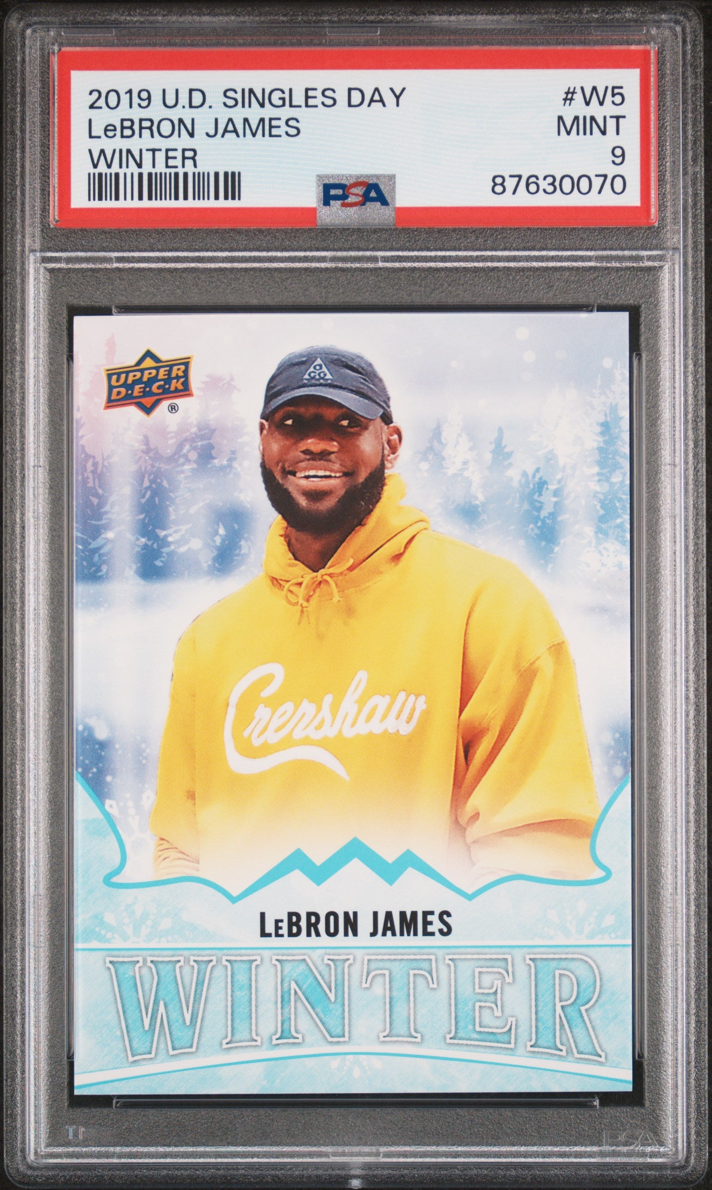 2019 Upper Deck Singles Day Winter #W5 LeBron James PSA 9