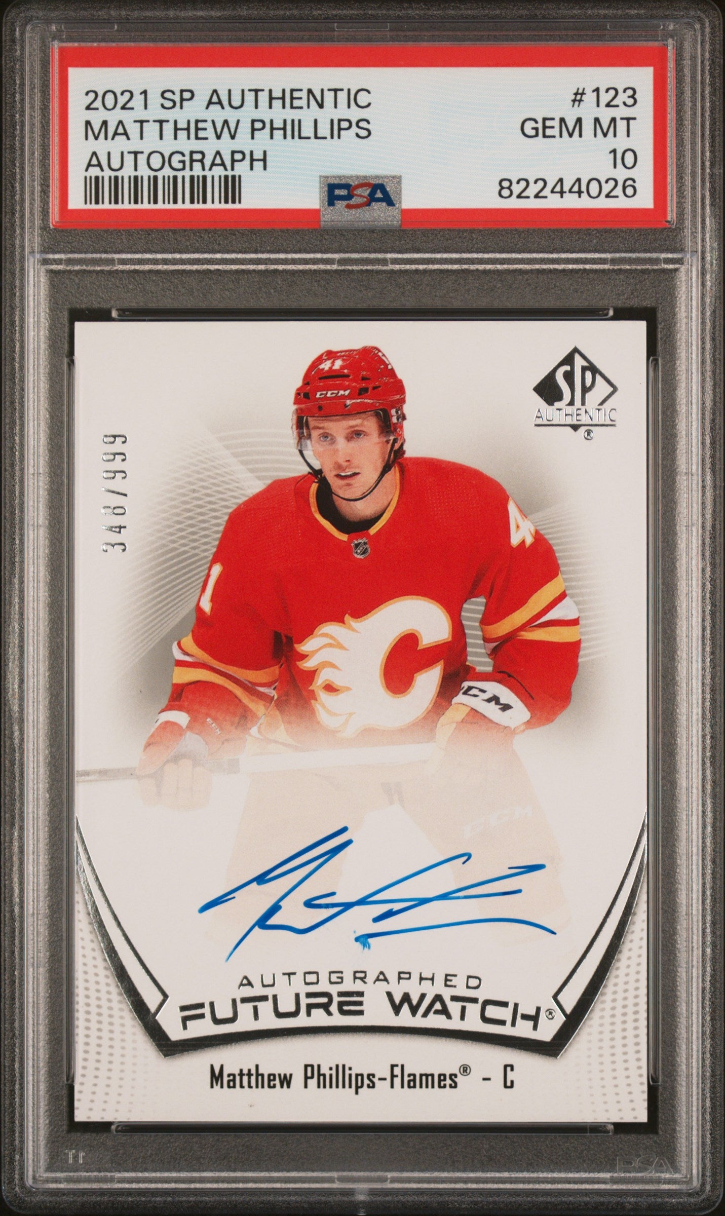 2021 SP Authentic Future Watch Matthew Phillips #123 Auto /999 PSA 10