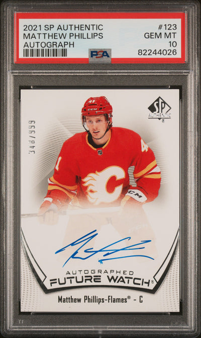 2021-22 SP Authentic Matthew Phillips Future Watch Auto #123 PSA 10