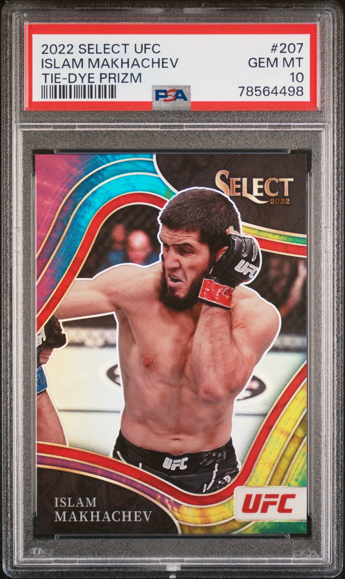 2022 Panini Select UFC Tie-Dye Prizm /25 Islam Makhachev #207 PSA 10