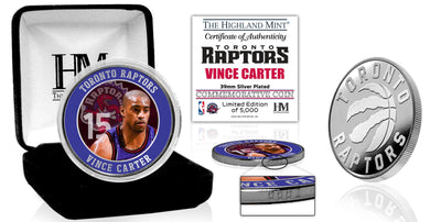 Highland Mint Vince Carter Toronto Raptors Silver Plated Color Coin - Limited Edition /5,000
