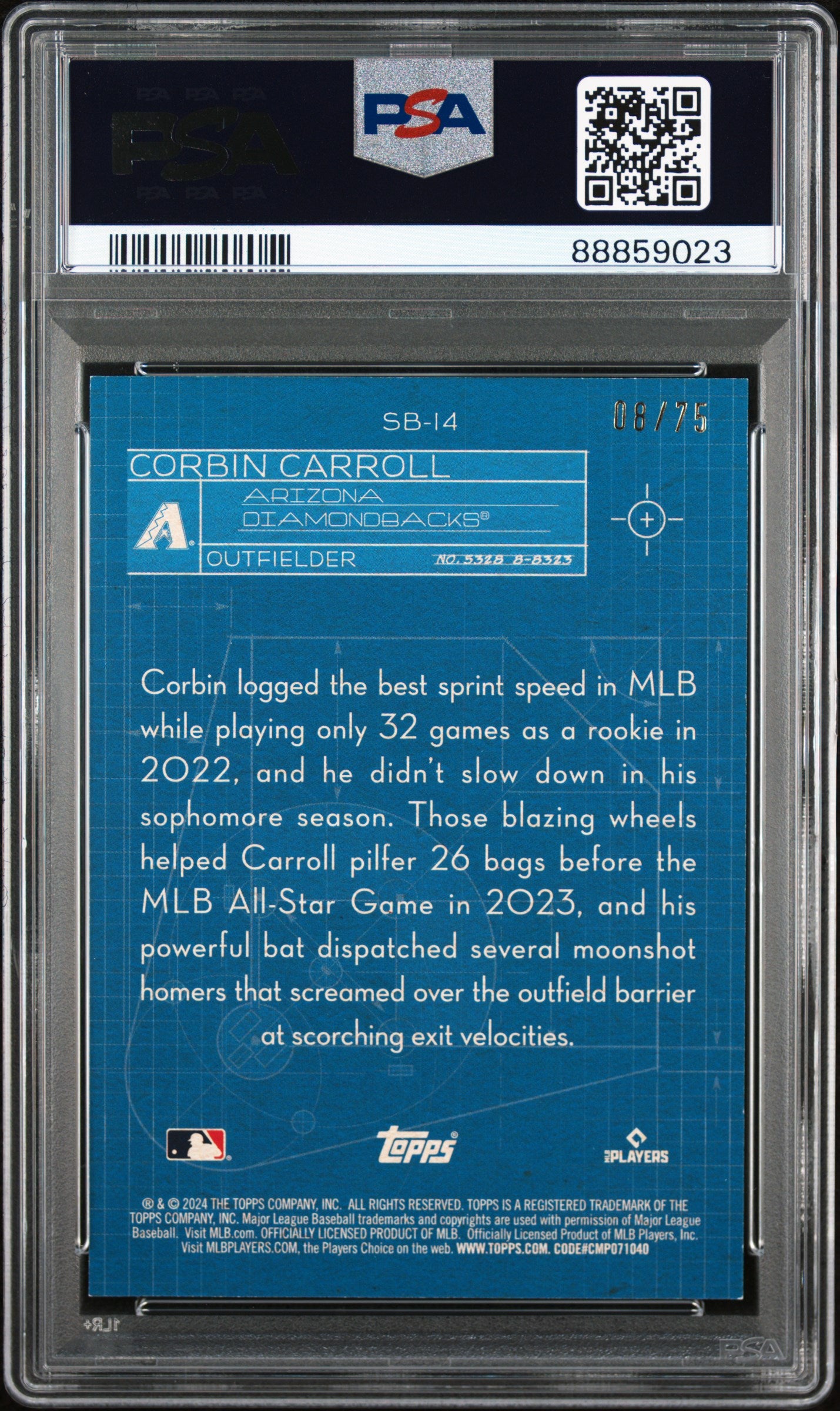 2024 Topps Superstar Blueprint #SB14 Corbin Carroll Gold PSA 8