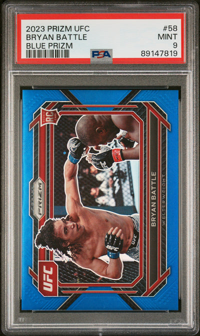 2023 Panini Prizm UFC Bryan Battle #58 Blue Prizm /175 PSA 9