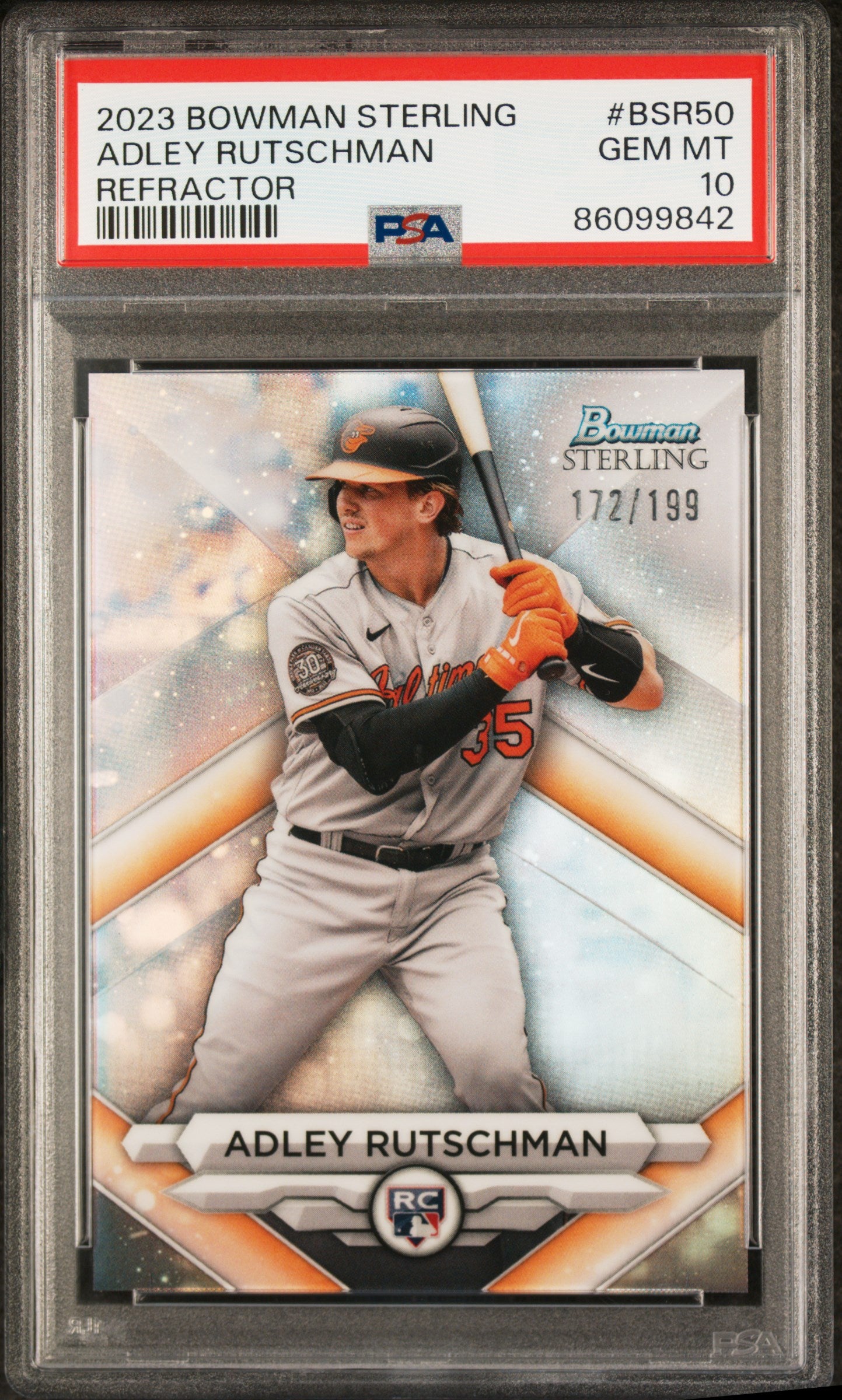 2023 Bowman Sterling Refractor Adley Rutschman #BSR50 Rookie RC PSA 10