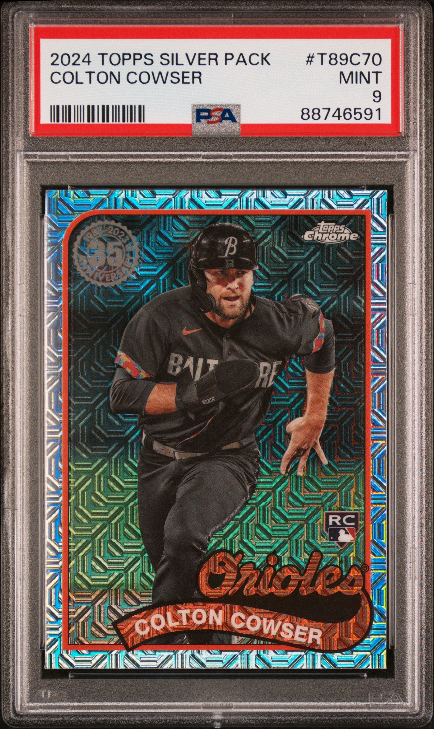2024 Topps Chrome Colton Cowser #T89C70 RC PSA 9
