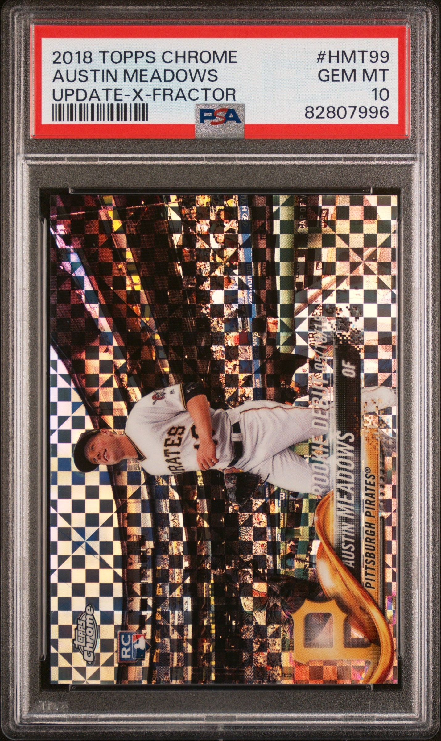 2018 Topps Chrome Update X-Fractor Austin Meadows #HMT99 RC /99 PSA 10