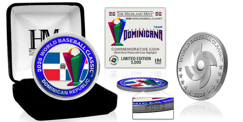 Highland Mint Dominican Republic 2026 World Baseball Classic Silver Plated Coin - Limited Edition /5,000