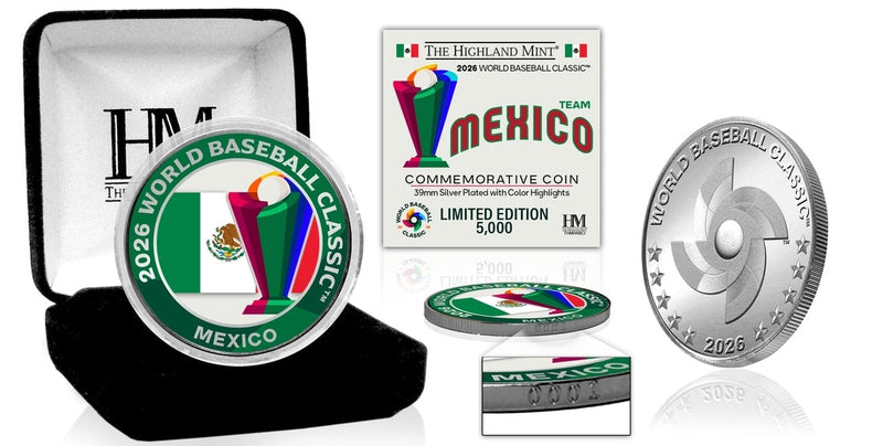 Highland Mint Mexico World Baseball Classic 2026 Silver Plated Coin - Limited Edition /5,000