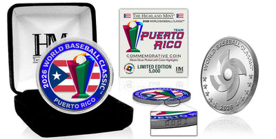 Highland Mint Puerto Rico 2026 World Baseball Classic Silver Plated Coin - Limited Edition /5,000