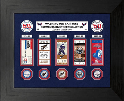Highland Mint Washington Capitals 50th Anniversary Deluxe Ticket Collection Silver Coin Photo Mint - Limited Edition /50