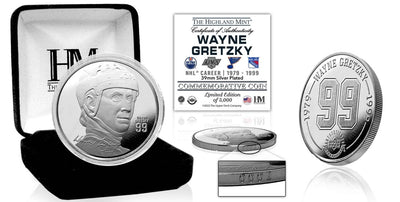 Highland Mint Wayne Gretzky NHL Career Silver Plated Mint Coin - Limited Edition /5000