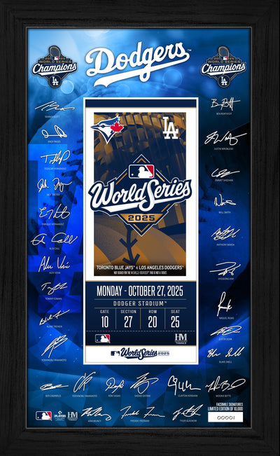 Highland Mint Los Angeles Dodgers 2025 World Series Champions Signature Ticket Frame - Limited Edition /10,000