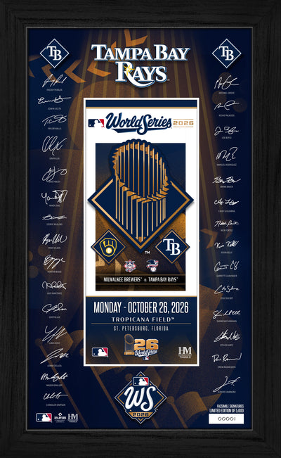 Highland Mint Tampa Bay Rays vs Milwaukee Brewers 2026 World Series Signature Ticket Frame - Limited Edition /5,000