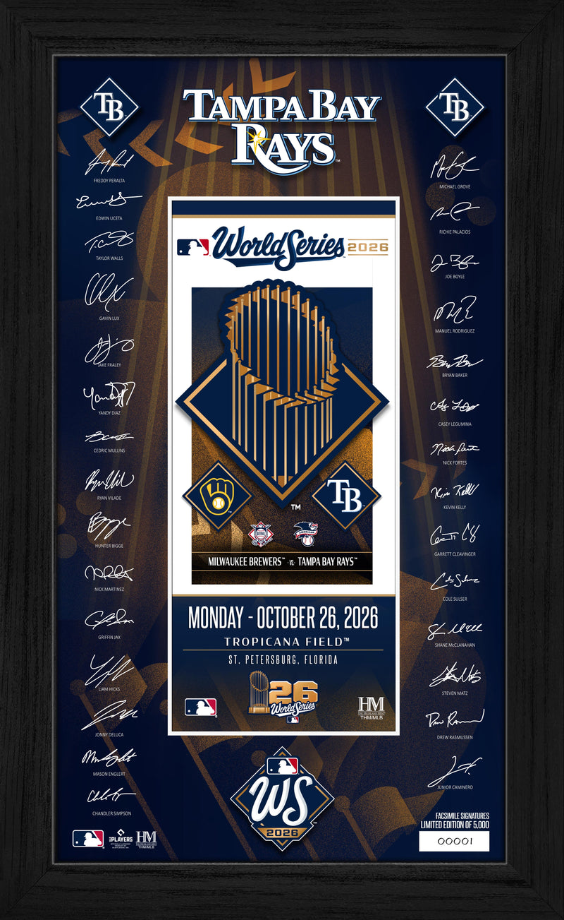 Highland Mint Tampa Bay Rays vs Milwaukee Brewers 2026 World Series Signature Ticket Frame - Limited Edition /5,000