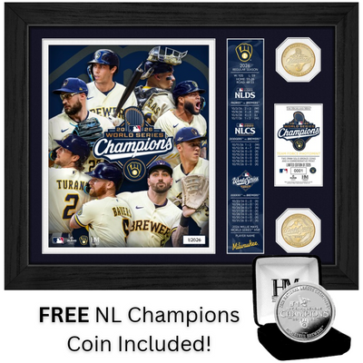Highland Mint Milwaukee Brewers 2026 World Series Champions Team Force Banner Bronze Coin Photo Mint - Limited Edition /