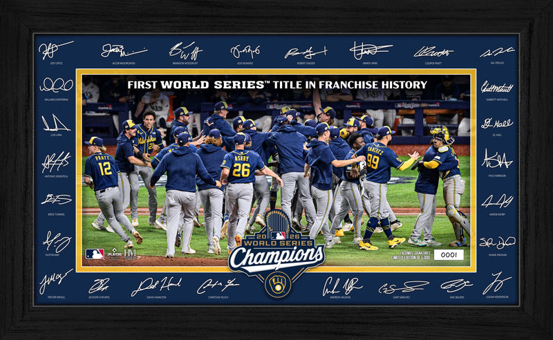 Highland Mint Milwaukee Brewers 2026 World Series Champions Celebration Signature Frame - Limited Edition /5,000