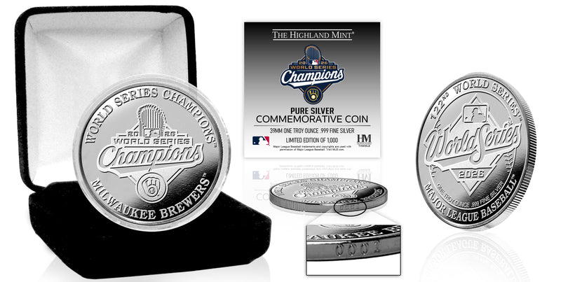 Highland Mint Milwaukee Brewers 2026 World Series Champions 1oz Silver Coin - Limited Edition /1,000