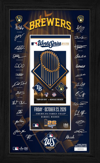 Highland Mint Tampa Bay Rays vs Milwaukee Brewers 2026 World Series Signature Ticket Frame - Limited Edition /5,000
