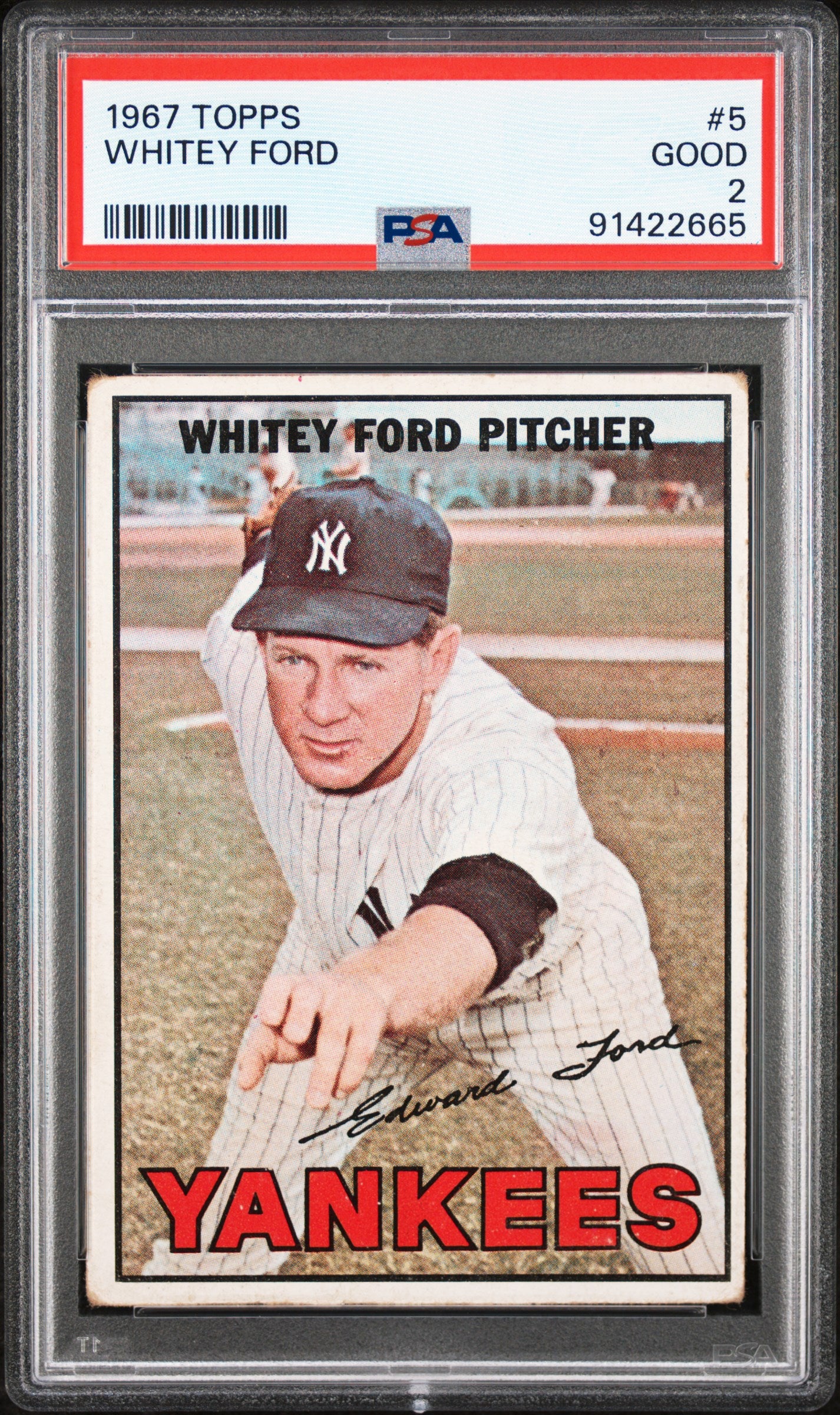 1967 Topps Whitey Ford #5 PSA 2