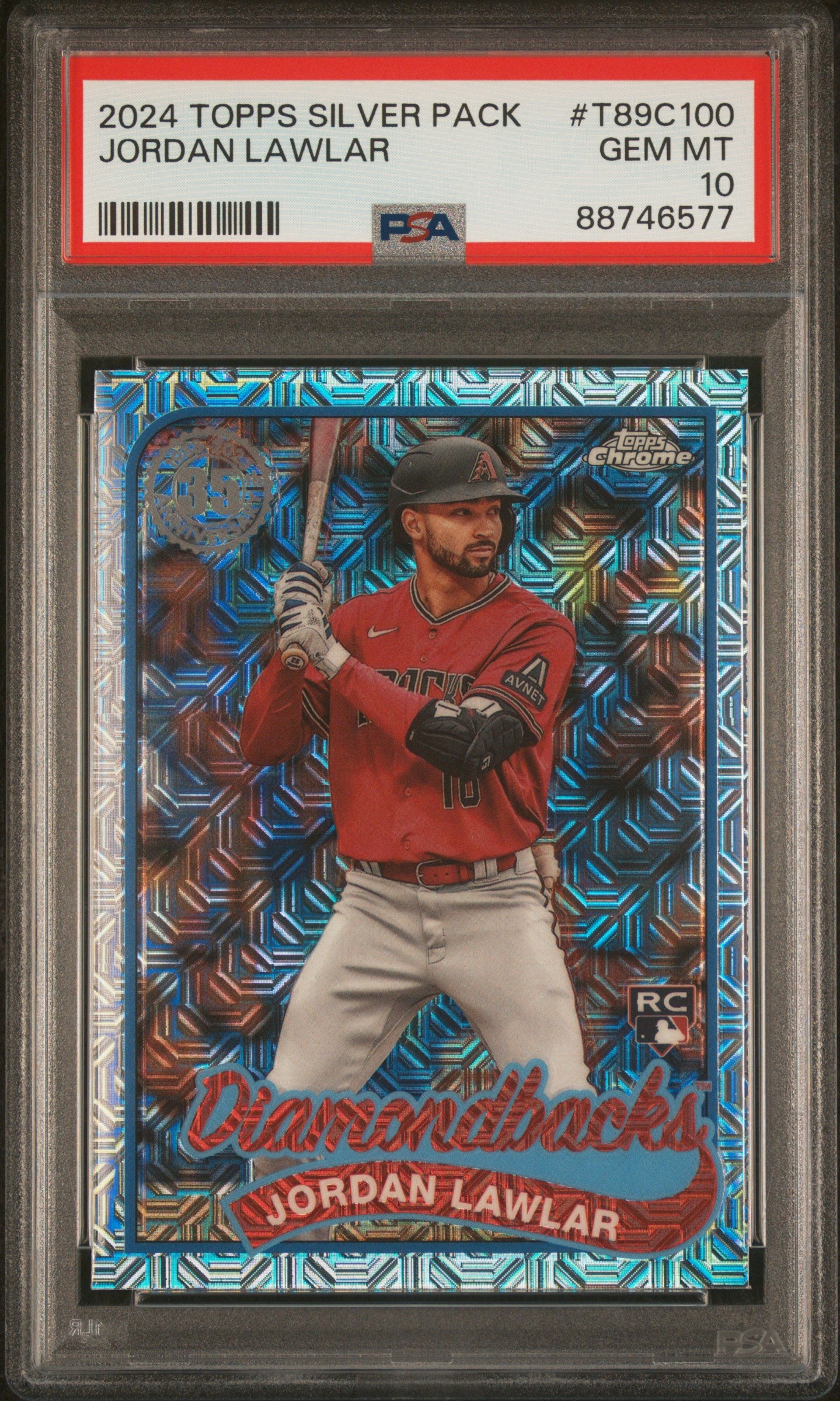 2024 Topps Silver Pack Jordan Lawlar #T89C100 RC PSA 10