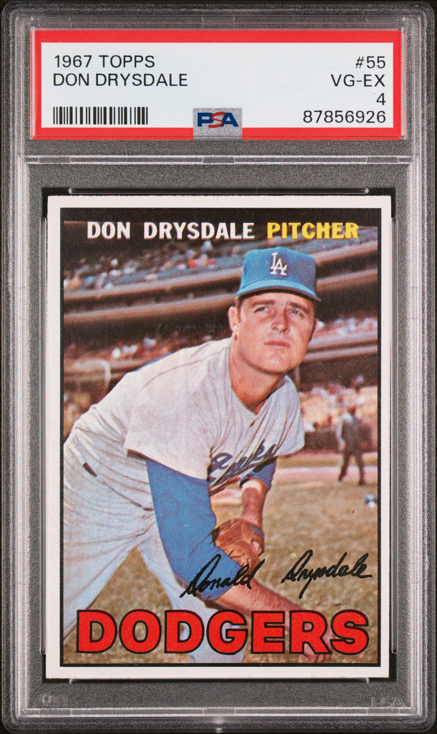 1967 Topps #55 Don Drysdale PSA 4