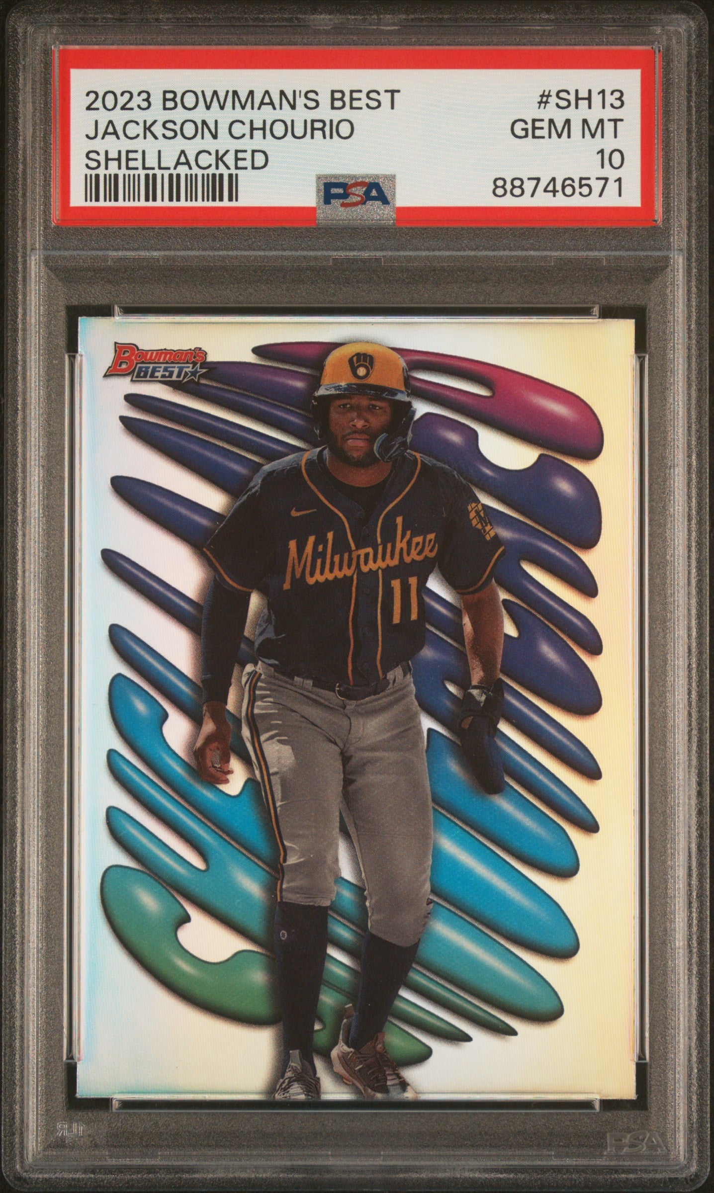 2023 Bowman's Best Shellacked #SH13 Jackson Chourio PSA 10