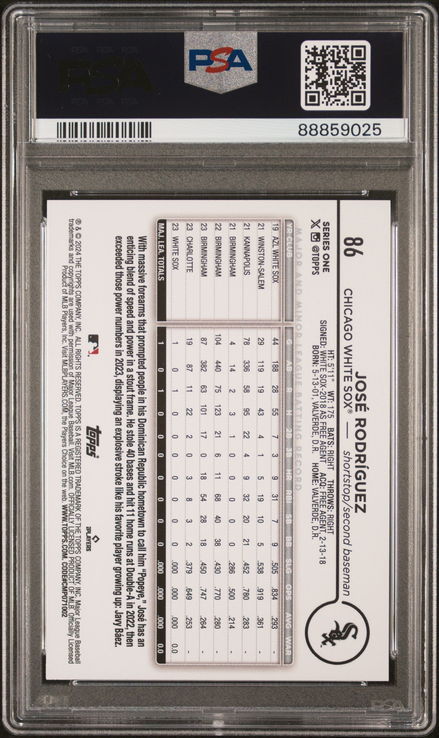 2024 Topps #86 Jose Rodriguez Gold Foil PSA 10