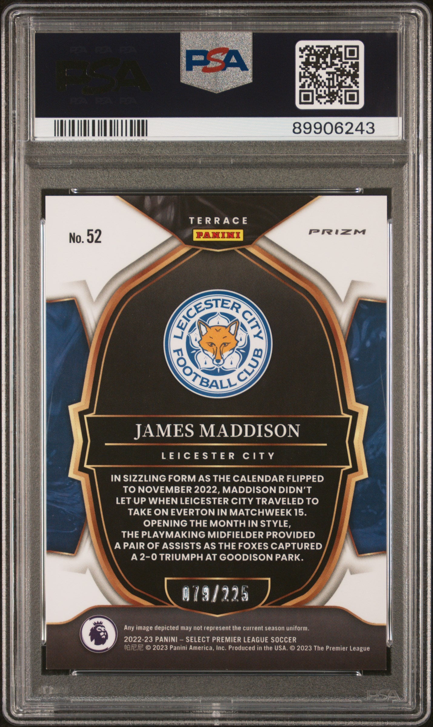 2022 Panini Select Premier League #52 James Maddison Camo PSA 10