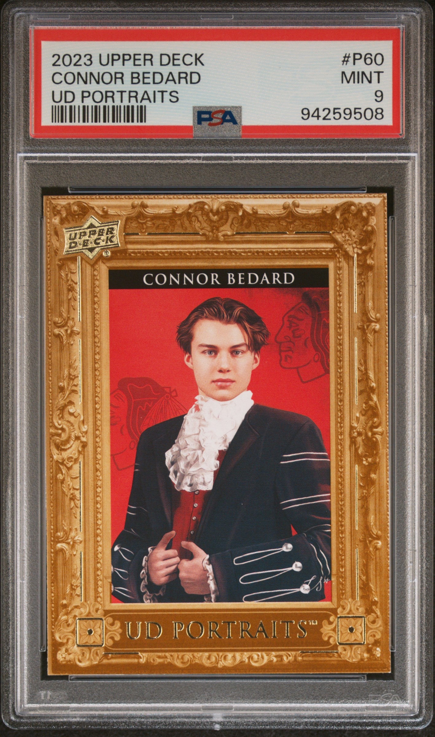 2023 Upper Deck UD Portraits Connor Bedard #P60 PSA 9